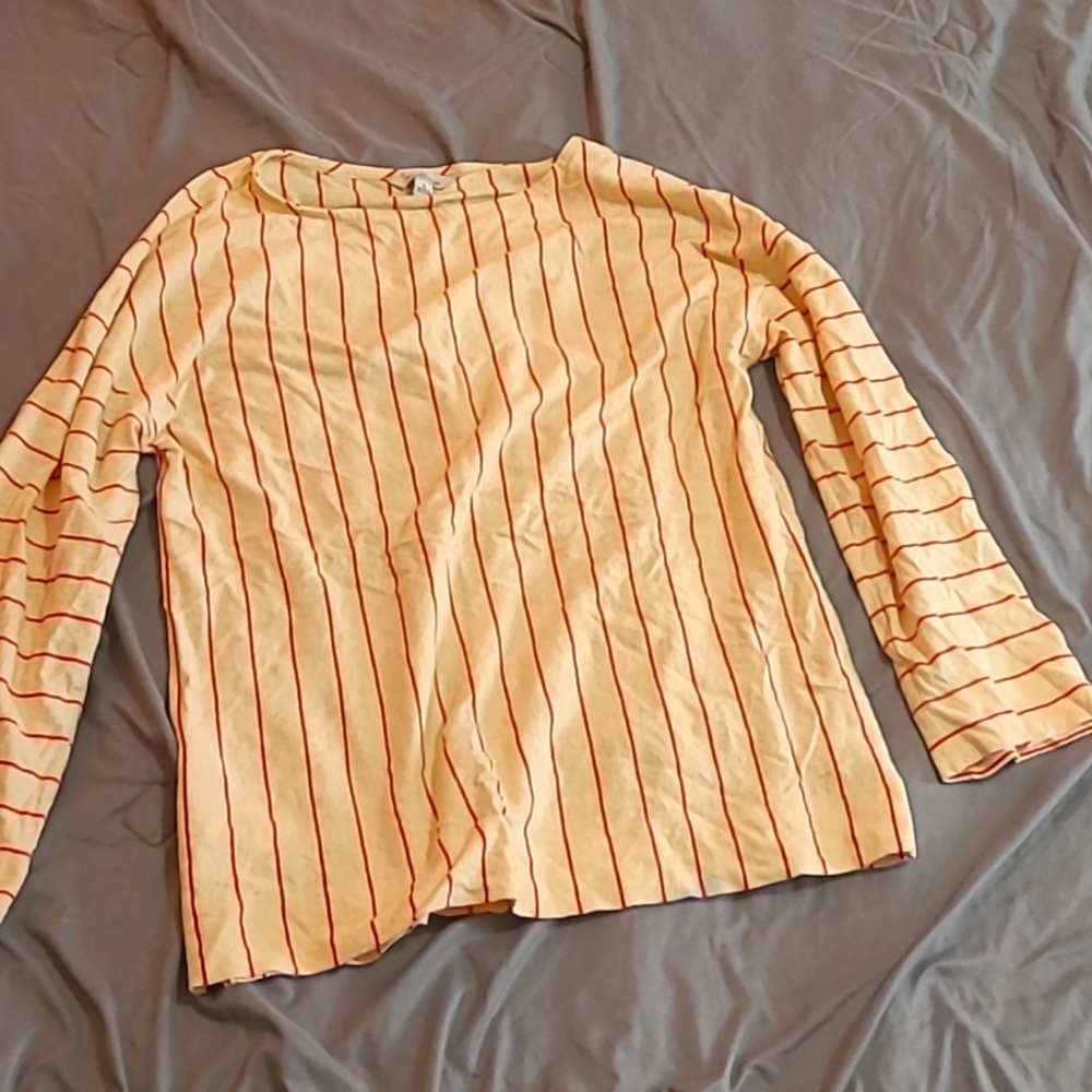 LL Bean oversized long sleeve stripe T. Size small.